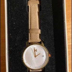MVMT Mother of Pearl and leather watch